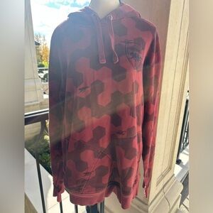 Arsenal Red Military Camouflage Style Distressed Hoodie (Size XL)